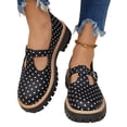thumbnail image 2 of Willtoo Women Polka Dot T-Strap Mary Jane Platform Shoes, Adjustable Buckle Lug Sole Round Toe Chunky Loafers, Elegant Block Heel Non-Slip Slip-On Dress Shoes Casual Daily Work School Shoes, 2 of 5