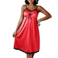 thumbnail image 3 of Iyufng Nightgowns for Women Spring/Summer Lace Panel Spaghetti Straps Pajama Dress with Built in Padding, 3 of 9