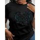 thumbnail image 1 of Camiseta para mujer verano SuaveWomen's Stylish Abstract Floral Heart Graphic Tee - Casual Crew Neck Short Sleeve T-Shirt, Soft Polyester Blend, Comfortable Summer Top for Casual Attire, Ladies T Sh, 1 of 6