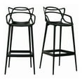 thumbnail image 1 of Kooper tangled polypropylene Modern-Mid Century Stool in Black, Indoor - Outdoor Stool, Kitchen Stool, Restaurant Stool Set 2, 1 of 4