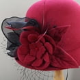 thumbnail image 7 of QASIEATN Women's Everyday Wear Accessories Elegant Flower Decoration Bucket Hat for Pretty Women Fashion Fall Church Cloche Hat Solid Vintage Bowler Hat, 7 of 7