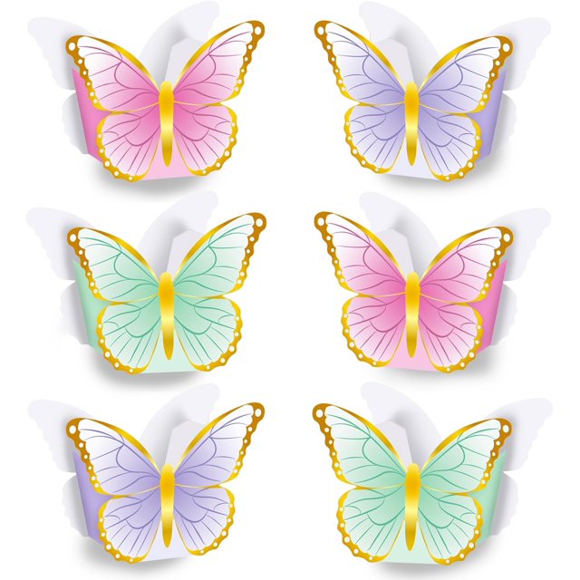 shiyou-12Pcs Butterfly Tea Party Decoration Butterfly Card Paper Favor Box Decorative 3D Vase Spring Goody Storage Case Spring Themed Centerpiece Decor for Birthday Wedding Anniversary Party Supplies