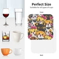 thumbnail image 6 of Lsque Cute Cat Cartoon Pattern 4" Drink Coasters Set of 4, PVC Leather Absorbent Coasters, Table Coaster Set Decorative Coffee Cup Coasters Housewarming Gift -Square, 6 of 6