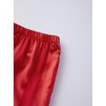 thumbnail image 5 of AIGUR Family Matching Satin Pajamas Set Stripe Long Sleeve Lapel Button Down Tops Pants Holiday Pajamas Sleepwear, 5 of 10