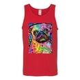 thumbnail image 3 of Funny Neon Pug | Dean Russo Art Animal Lover Mens Tank Top, Red, Large, 3 of 6