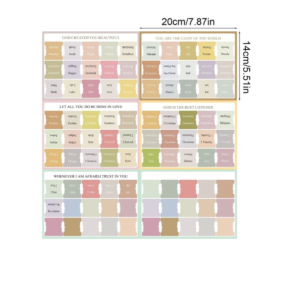 YYUZH Bible Tabs with Book Labels and Blank Tabs, Self-Adhesive Page Dividers for Easy Scripture Navigation, Colorful Index Tabs for Study and Organization