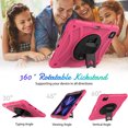 thumbnail image 2 of Dteck for iPad Pro 11 inch 2022/2021/2020/2018, Air 5th/4th Generation Case 2022/2020 10.9", Heavy Duty Shockproof Rugged Handle Shoulder Strap Rotating Kickstand Cover with Pencil Holder, rose, 2 of 6