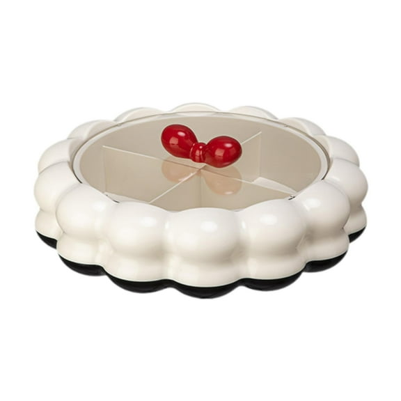 WeiLaiKeQi Serving Tray Decorative Plate Party Nut Serving Dish for Candy Cookies Nuts Divided Black White