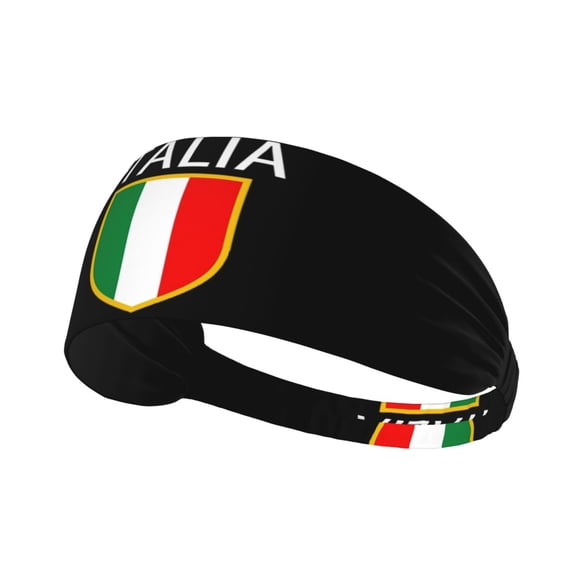 Unisex Italia Italian Flag Italy Sweatband Sports Headband For Running Cycling Yoga Workout Stretchy Hairband