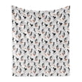 thumbnail image 1 of Skeleton Soft Flannel Fleece Throw Blanket, Whimsical Pattern with Scary on Skateboard with Bubbles, Cozy Plush for Indoor and Outdoor Use, 70" x 90", Charcoal Grey White, by Ambesonne, 1 of 6