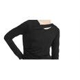 thumbnail image 2 of Inc International Concepts Women's  Petite V-Neck Top Black Size Petite S, 2 of 3