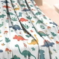 thumbnail image 3 of White Dinosaurs Plants Mushrooms Pattern Blanket,Comfortable Soft Lamb Wool Throw Blanket,All Season,Warm Lightweight Blankets for Sofa Bed Couch Living Room Chair,40"x50", 3 of 4