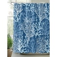 thumbnail image 2 of Shower Curtains Ocean Seaweed Coral Bath Curtain Marine Life Blue Waterproof Bathroom Shower Curtain Set with Hooks Decoration 72 x 84 Inches, 2 of 7