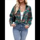 thumbnail image 3 of Camisas Clásicas de Franela A Cuadros con Botones para Mujer, Blusas Informales Extragrandes de Larga para Negocios. Verde Oscuro L, 3 of 10