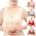 thumbnail image 2 of NIEWTR Bra for Senior Women Front Closure Breathable Bra Wireless No Underwire Lift up Bras with Back Support(Light Gray,40), 2 of 9