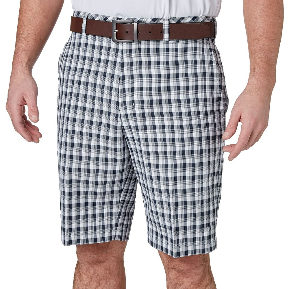 Walter Hagen Men's 11 Majors Brush Stroke Plaid Golf Shorts