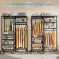 R4 Heavy Duty Rolling Garment Rack with Lockable Wheels 6 Tiers