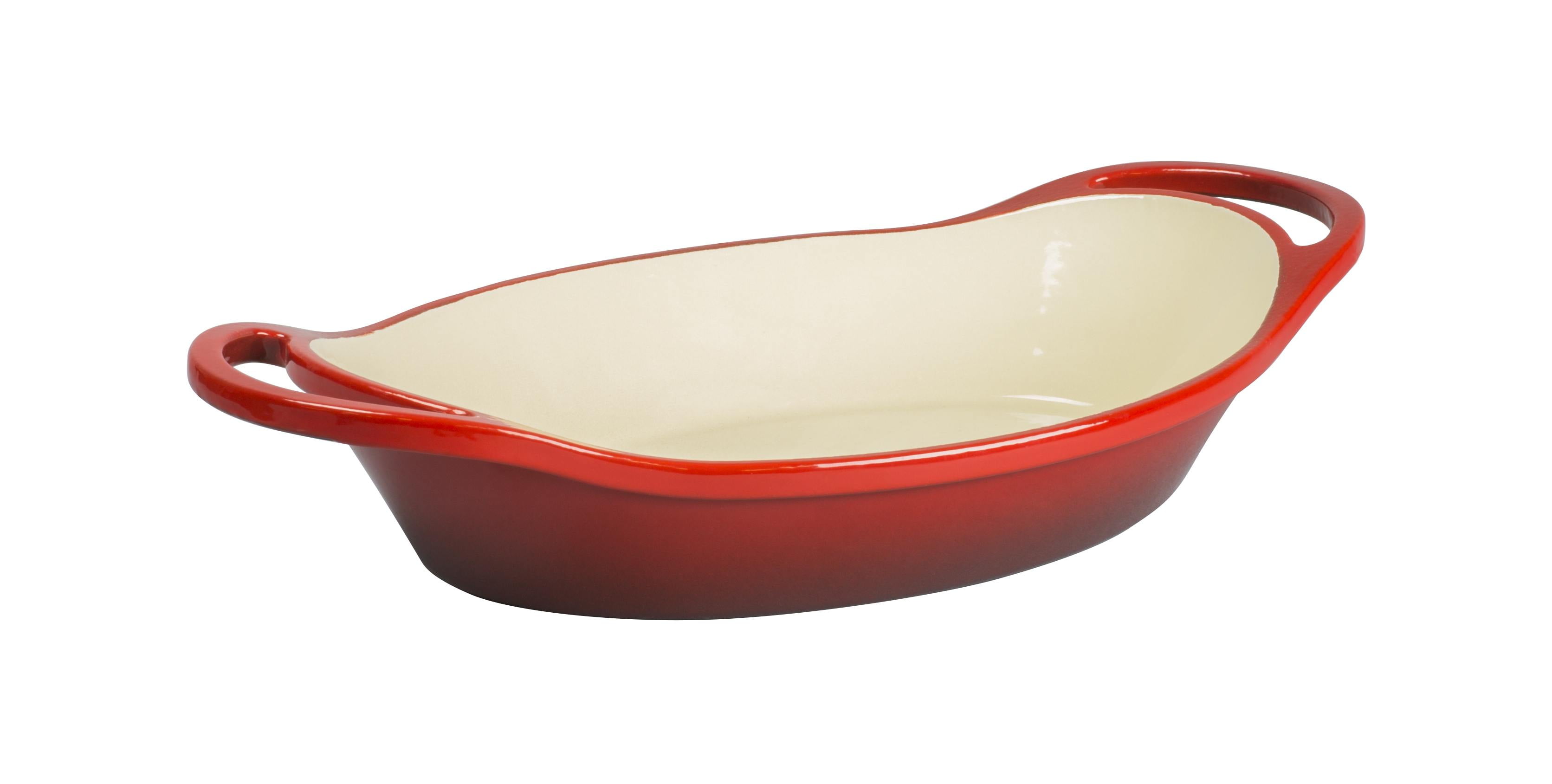 Red Green Baking Dish and Gold Wheel Thrown Squared Baker with Handles