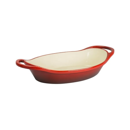 

Lodge Cast Iron 2 Quart Enameled Oval Casserole Red