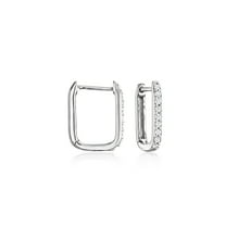 Pure Collection by Ross-Simons 0.15 ct. t.w. Diamond Paper Clip Link Hoop Earrings in Sterling Silver, Women's, Adult