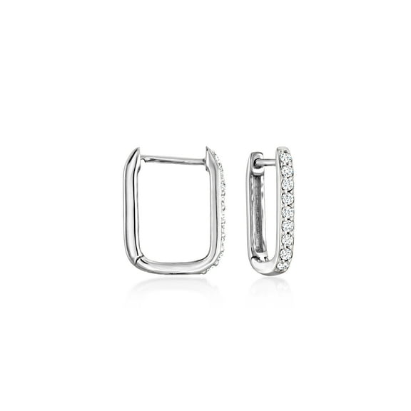 Pure Collection by Ross-Simons 0.15 ct. t.w. Diamond Paper Clip Link Hoop Earrings in Sterling Silver, Women's, Adult