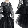 thumbnail image 7 of IDOPIP Flower Girls Long Lace Bridesmaid Dress 3/4 Sleeves Floor Length Wedding Party Princess Dress, 7 of 7