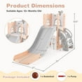 thumbnail image 3 of Costway 6 in 1 L-shaped Toddle Slide for Toddlers Age 1-3 Baby Slide with Basketball Hoop Gray + Pink, 3 of 10
