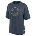 thumbnail image 2 of Women's Fanatics Blue Chicago Cubs Oversized Elements Raw Edge Future Ground T-Shirt, 2 of 5