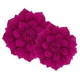 thumbnail image 3 of Fennco Styles Handmade 3D Heart-Shaped Petals Flower Decorative Throw Pillow Cover 13 Inch Round - Magenta Floral Pillow Case for Couch, Home Décor, Bedroom Décor and Holiday, Housewarming Gift, 3 of 8