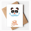 Sad Little Panda Poor Cartoon Expression Thank You Cards Envelopes Blank Note