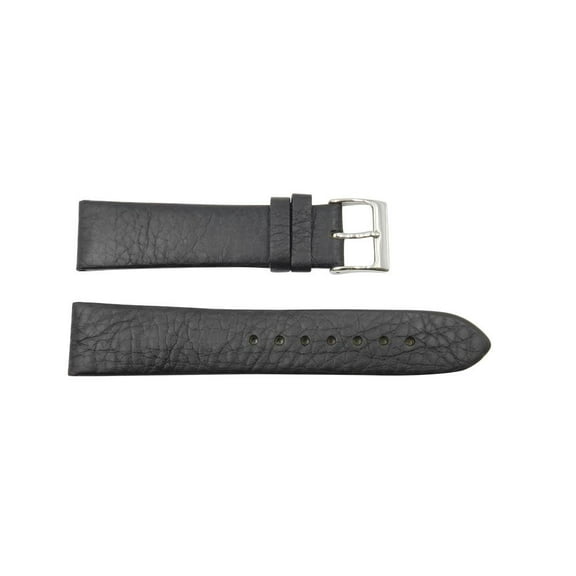 20mm Black Textured Genuine Leather Skagen Style Watch Band