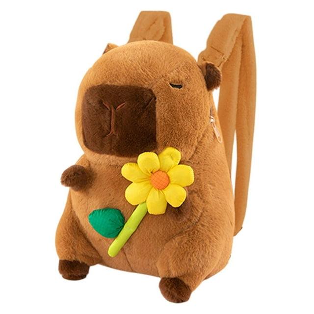 TISHITA Sac à Dos Capybara Adorable Sac à Dos Mode pour Fête Usage Quotidien Voyage Fleur Jaune