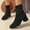 Black-a, variant on Aueoeo Women's Zipper Booties Chunky Stacked Heel Ankle Boots Low Heel Fashion Round Toe Boots Winter Spring Shoes Beige