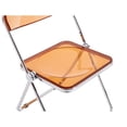 thumbnail image 4 of Luxury Modern Acrylic Folding Chairs-INCLAKE Transparent Clear Folding Chair-Acrylic Stackable Crystal Seat-PC Plastic Living Room Seat-Chrome Frame Accent Side Chair for Outside Inside-Yellow, 4 of 7
