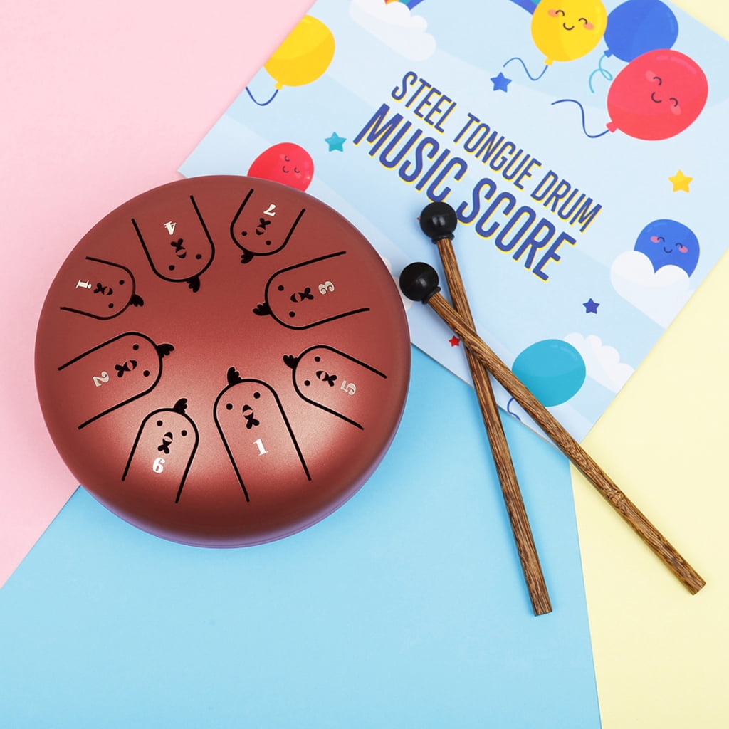 WINDLAND 8-Tone Steel Tongue Drum C Key Percussion Instrument Handpan Drum for Beginner