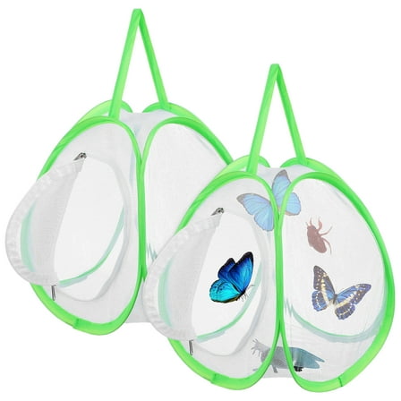 unbranded  2 Pcs Butterfly Habitat Enclosure Net Mini Cage Caterpillars Child