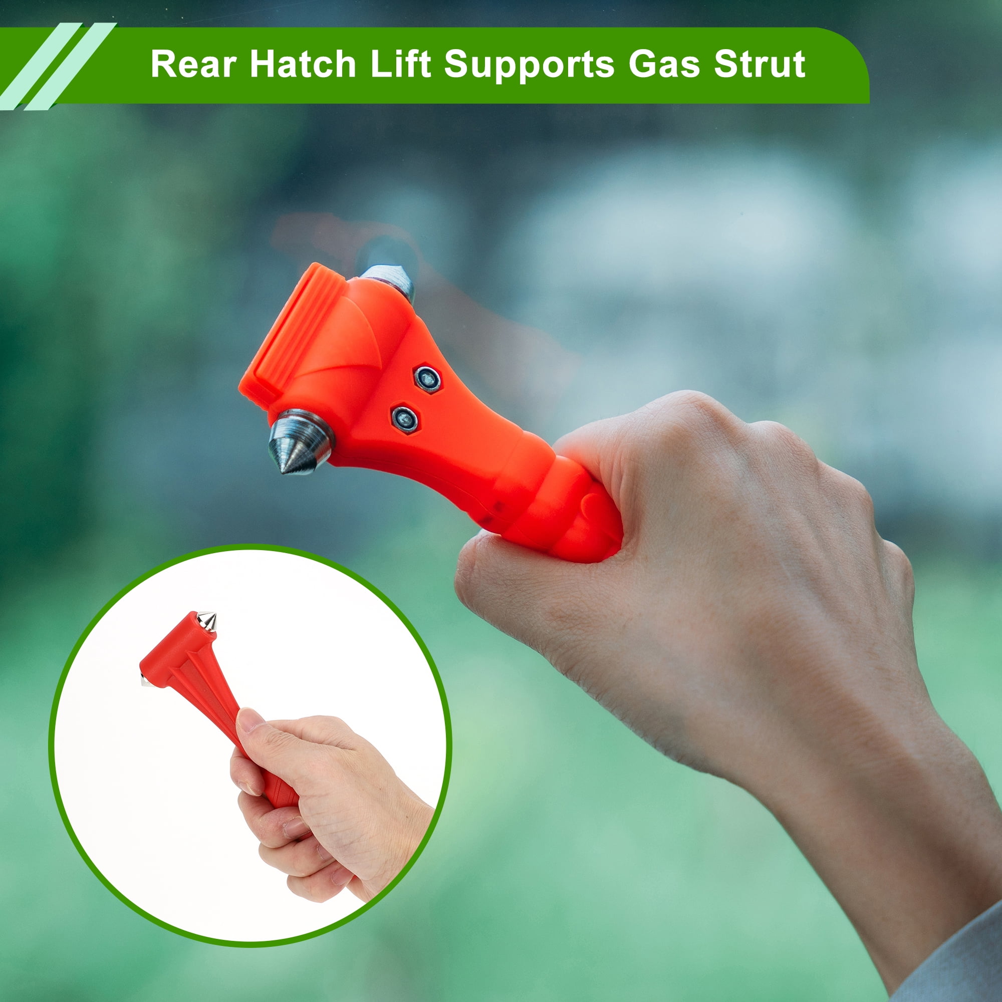 Unique Bargains Universal Car Safety Hammer Glass Breaker Urgent Escape Tool Gray Red