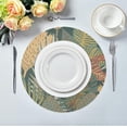 thumbnail image 4 of GZHJMY Tropical Palm Leaves Round Placemats, Durable Non-Slip Table Mat Heat and Stain Resistant Placemat for Kitchen Table Outdoor BBQ Activities, 4PCS, 4 of 6
