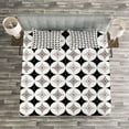 thumbnail image 3 of Ambesonne Mid Century Quilted Bedspread Set 3 Pcs, Retro Style Atomic, Queen Size, Pale Grey Black Red, 3 of 3