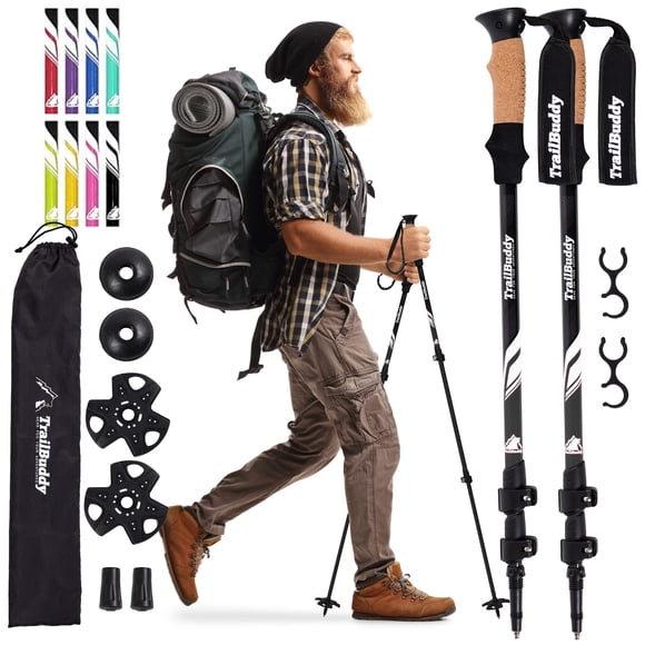 Bastones de senderismo TrailBuddy, ligeros y plegables