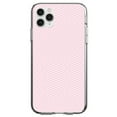 thumbnail image 1 of DistinctInk Clear Shockproof Hybrid Case for iPhone 13 PRO (6.1" Screen) - TPU Bumper, Acrylic Back, Tempered Glass Screen Protector - Pink & White Thin Chevron Pattern, 1 of 2