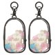 thumbnail image 1 of 2pcs Clear Figure Display Bag With Keychain And Pom Poms Set Portable Collectibles Display Case For Mini Figures Dolls Waterproof Small Doll Organizer, 1 of 3