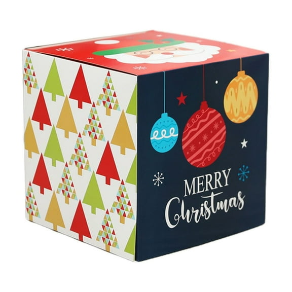 Christmas Decorative Gift Boxes, 10x10x10in Square Boxes, Christmas Party Boxes Suitable for Party, Wedding, Xmas, Holidays, Birthday
