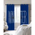 thumbnail image 2 of Winter Navy Blue Blackout Curtains 96 Inch Length 2 Panels Set, Christmas Xmas Modern Minimalist Words Art Full Shading Curtains for Windows, Blackout Curtains for Bedroom Living Room 52"x96", 2 of 8