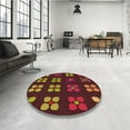 thumbnail image 3 of Ahgly Company Indoor Round Patterned Light Brown Area Rugs, 3' Round, 3 of 6