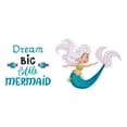 thumbnail image 2 of Dream Big Little Mermaid Teal Colorful Fish Salt Water Princess Creatures Seahorse Queen Sweet Dreams Bedtime Unicorn Lovely Dear Dream Decorating Wall Decal Sticker - Size: 30 In X 12 In, 2 of 5