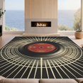 thumbnail image 2 of Design&I 6'x9' Washable Area Rug Circle Retro Nostalgic Phonograph Record Round Sunburst Vinyl for Dining Room, Under Table, Office, Snag-Free, 2 of 7