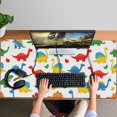 thumbnail image 4 of Long Mouse Pads for Desk,Colorful Dinosaurs Leaves Pattern Desk Mats on Top Of Desks, Desk Mouse Pad Extra Large with 3mm Non-Slip Base and Stitched Edge for Gaming,Office,Work,Home 47.3"x23.6", 4 of 6