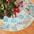 thumbnail image 3 of Summer Shell Coastal Wreath Christmas Tree Skirt 30" For Xmas Halloween New Year Ornaments Decoration Holiday Party Home Tree Mat Decor, 3 of 5