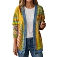 thumbnail image 2 of HAOTAGS Women's Long Sleeve Lapel Collar Denim Jacket, Hoodless Jean Coat, Button Front Casual Outerwear Multicolor Size 2XL, 2 of 3